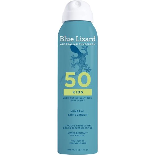 Blue Lizard Kids Mineral Sunscreen Spray SPF 50+, Brand, Broad-Spectrum UVA/UVB Protection, Water-Resistant, Zinc Oxide Formula, 5 fl oz