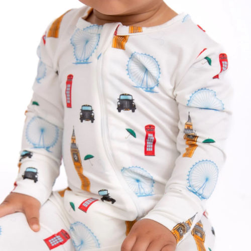 London Sights Zippered Romper
