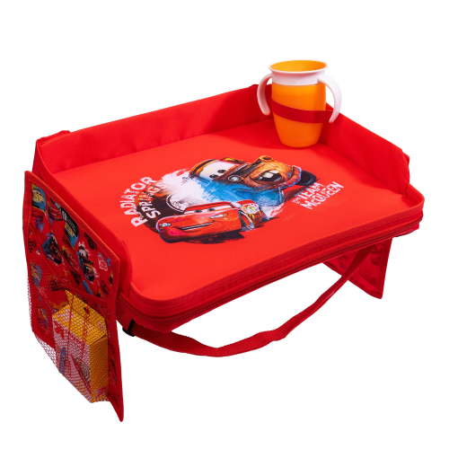 Disney Baby by J.L. Childress 3-in-1 Travel Lap Tray & Tablet Holder, Cars for toddlers/young children