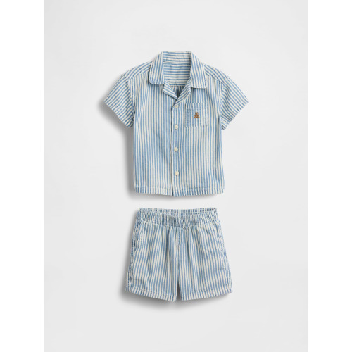 Baby Denim Stripe Outfit Set