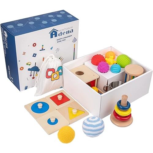 Adena Montessori 9 in 1 Wooden Play Kit 7-8 Months