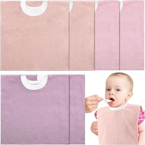 Foaincore 6 Pcs Pullover Baby Bibs Cotton Terry Toddler Absorbent Infant for Feeding and Drooling Towel Bib (Soft Colors)