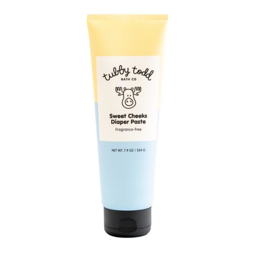 TUBBY TODD Sweet Cheeks Diaper Paste - Diaper Rash Cream with 14% Zinc Oxide - Hypoallergenic - For Soothing and Protecting Sensitive Skin - Fragrance Free - 7.9 Fl Oz