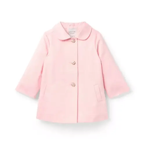 (6-12 months) Girl Pink Confection The Flower Button Coat by Janie and Jack