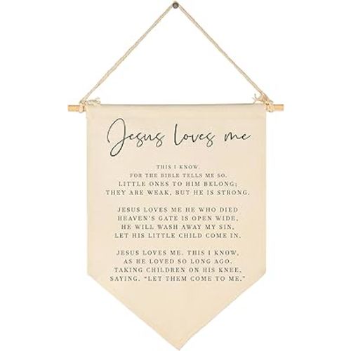Bible Verse Sign-Scripture Decor-Baby Banner Shower Gift-Sunday Shool Song Decor-Flag Decoration Gifts for Baby Boys Girls Kids-Banner Wall Present for Nursery Infant Room Playroom Bedroom Front Door