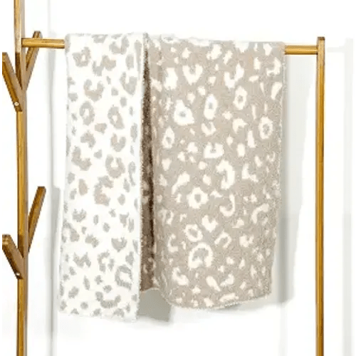 Soft Baby Cozy Swaddling Blanket for Newborn Nursery Knit Leopard Premium Comfort for Infants & Toddlers Perfect for Nursery Crib Stroller, 30x40 Inch Beige Cheetah
