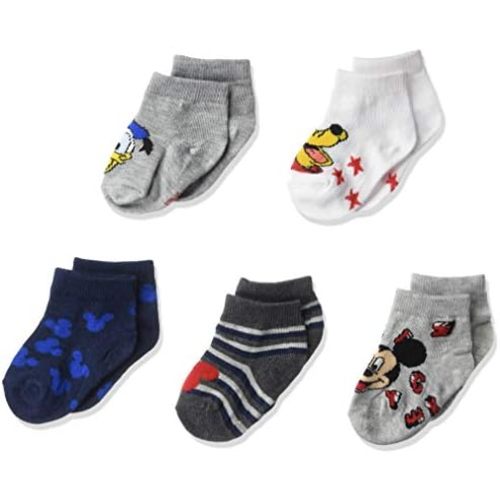 Disney baby-boys Mickey Mouse 5 Pack Shorty Socks