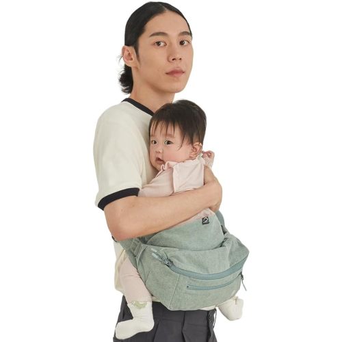 GOOSEKET 365 Toddler Carrier Plus – Lightweight Baby Carrier, Adjustable Shoulder Strap, Compact Travel Carrier with Detachable Waist Bag (6 Months-4 Years Old / 11–44lbs) (Mint)