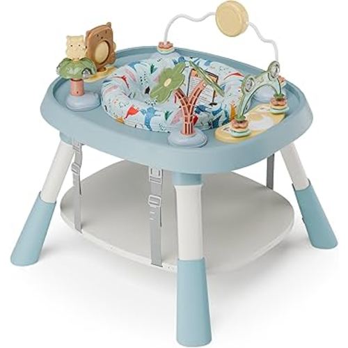 TOLEAD Baby Activity Center, Infant Jumper Activity Center with 5 Infant Toys, Music, Lights, Baby Jumpers and Bouncers, 360°Rotating Seat, Adjustable Heights, Toddler Play Table for 6+ Months (Blue)