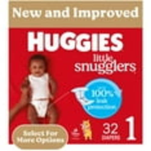 Huggies Little Snugglers Baby Diapers, Size 1 (8-14 lbs), 32 Ct (Select for More)