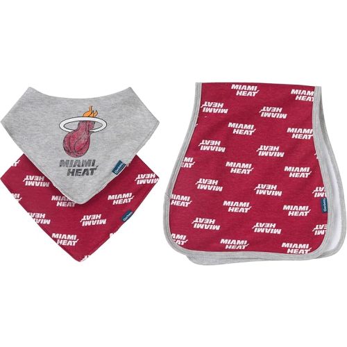 Gerber NBA unisex-baby Nba Team Bandana Bib and Burp Cloth Set