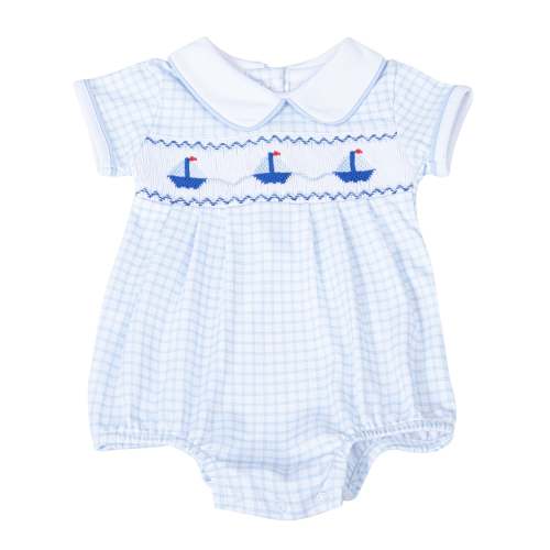 Ahoy Baby Classics Smocked Bubble - Light Blue