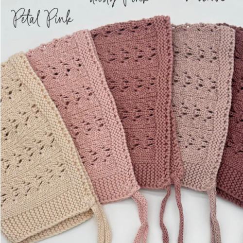 Knit baby bonnet| cotton crochet look hat | Jamie knitted