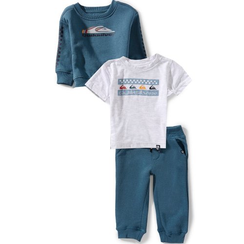 Quiksilver Baby Boys Long Sleeve Sweatshirt, Short Sleeve T-Shirt & Coordinating Jogger Pants Set