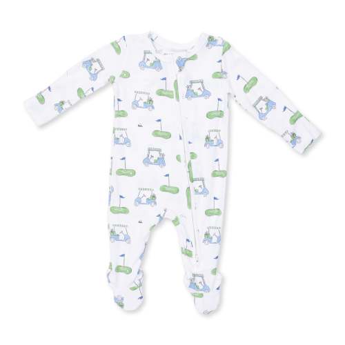 Golf Carts Blue - 2 Way Zipper Footie