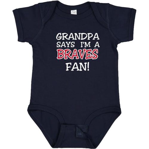 My Grandpa Says I am a Braves Fan Cute Baby Bodysuit