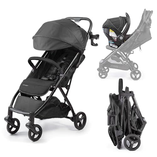 Summer Infant Ingenuity 3Dquickclose CS+ Compact Fold Stroller – Lightweight Stroller with Oversized Canopy, Extra-Large Storage and Compact Fold, Black