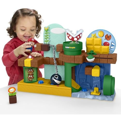 Fisher-Price Little People Toddler Toy My Mario Adventure Playset with Music Sounds & Figures, Preschool Kids Ages 18+ Months