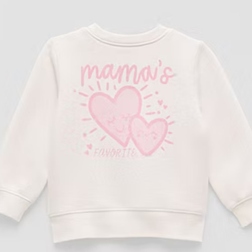 Okie Dokie Baby Girls Round Neck Fleece Long Sleeve Sweatshirt