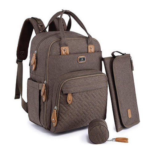 Large Diaper Bag Backpack with Portable Changing Pad and Stroller Straps