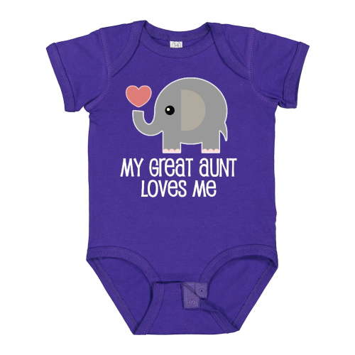 Inktastic Great Aunt Loves Me Elephant Boys or Girls Baby Bodysuit