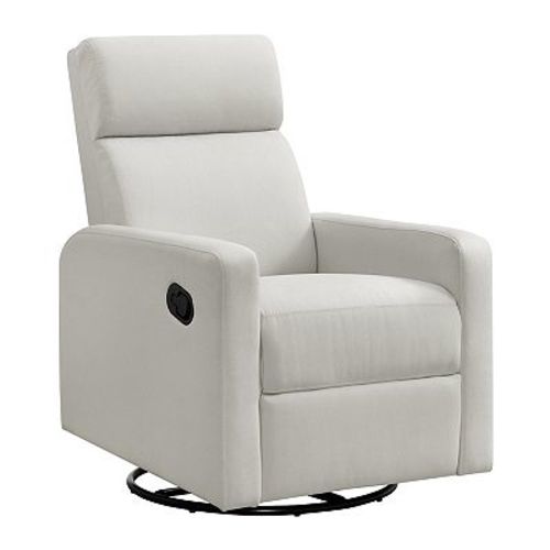 Oxford Baby Layton Manual Upholstered Glider Recliner Rocking Chair 360° Swivel for Nursery and Living Room