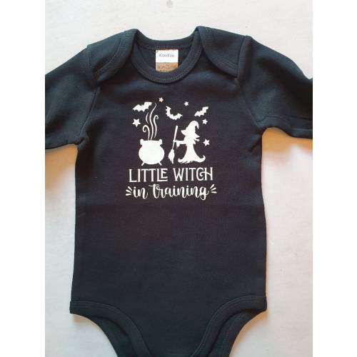 Little witch in training baby suit-witchy baby, goth baby, halloween baby