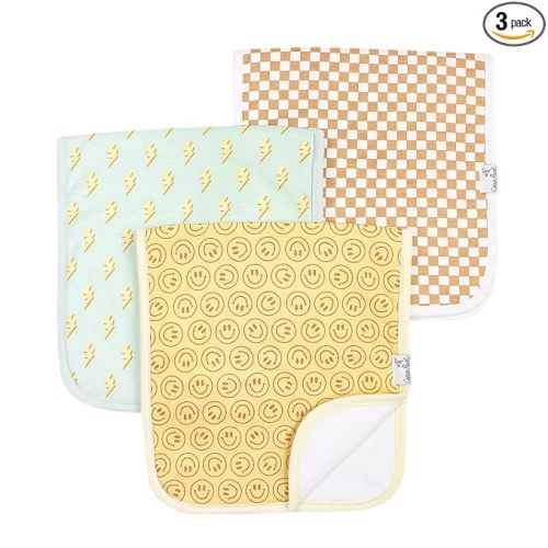 Copper Pearl Premium Baby Burp Cloths - 3-Pack Large Cotton Burp Cloths, Extra Soft Spit Up Rags with 3 Absorbent Layers, Perfect for Baby Boy and Baby Girl Gifts (21" x 10" Size, Vance Set)