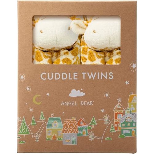 Angel Dear - Brown Giraffe, Cuddle Twins Blankie Set, 2 Count (Pack of 1)