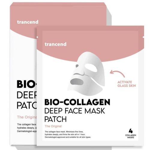 Trancend Bio-Collagen Face Mask K Beauty Skin Care Hydrating for Pores & Elasticity, 4 Pack