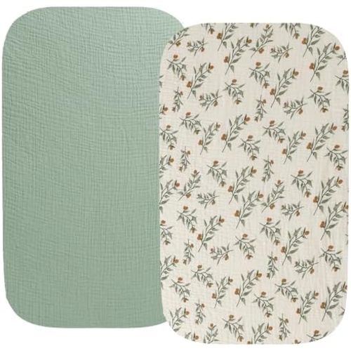Muslin Bassinet Sheet Compatible with Mika Micky Bedside Sleeper