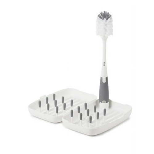 OXO Tot On-the-Go Drying Rack with Bottle Brush, Gray, 1 Count