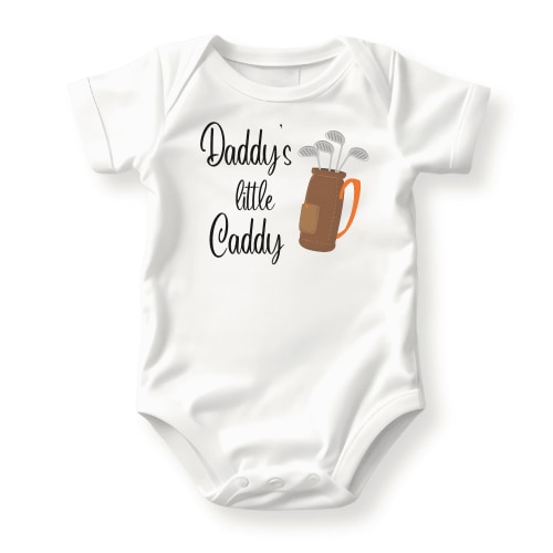 Daddy's Little Caddy Golf Baby Bodysuit, Newborn Outfit, Baby Clothes, Gift&nbsp;for&nbsp;Children 12m White