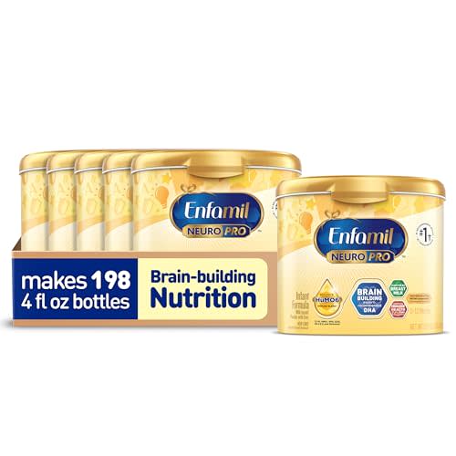 Enfamil NeuroPro Baby Formula, Milk-Based Infant Nutrition, MFGM* 5-Year Benefit, Expert-Recommended Brain-Building Omega-3 DHA, Exclusive HuMO6 Immune Blend, Non-GMO, 124.2 oz​