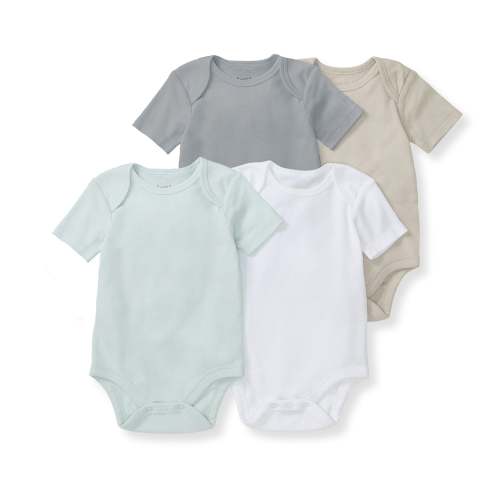 Quarry Solid Organic Cotton Short Sleeve Baby Bodysuit Pack of 4 – Burt's Bees Baby