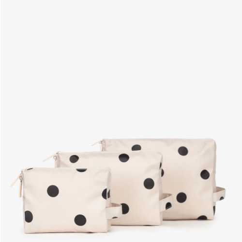 Water Resistant Zip Pouch Set (3 Pieces) - POLKA DOT