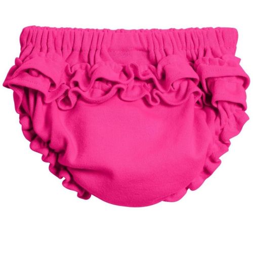 City Threads USA-Made Girls Soft Cotton Ruffle Diaper Cover | Hot Pink - Newborn