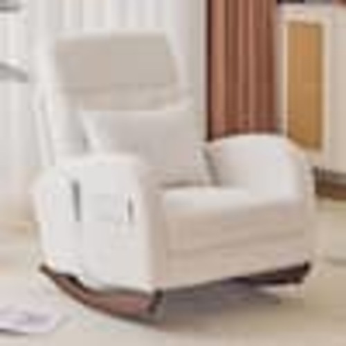 Karl home Beige Velvet Rocker Armchair K1G98000058