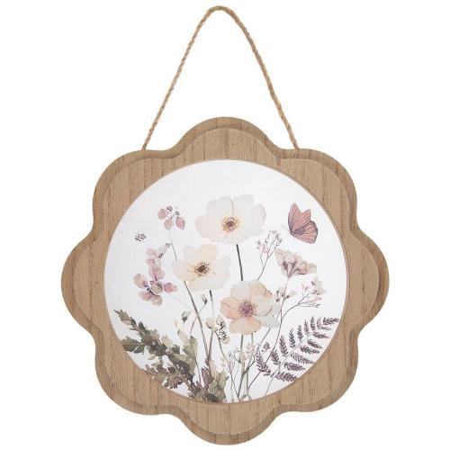 Flowers & Butterfly Floating Wood Wall Decor