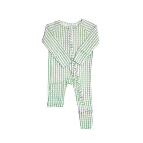 Sleep Romper - Green Gingham