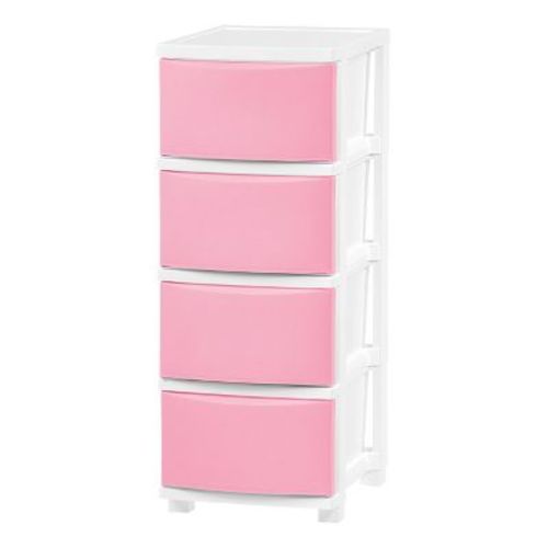 IRIS USA Plastic 4 Drawer Storage Cart, Organizer Unit for Bedroom, Closet, Kitchen, Bathroom, Laundry Room, Dorm