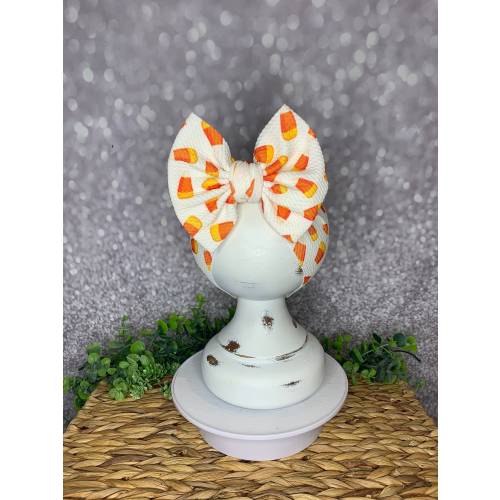 Last One * Candy Corn Stretch Headwrap W/ Bow, Simply Inspired By Zoe