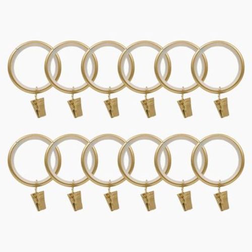 TWOPAGS Jaylon Collection Quiet-Glide Curtain 1.5" Clip Rings (Pack of 12)