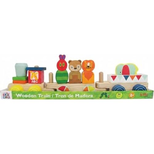 Kids Preferred World of Eric Carle The Very Hungry Caterpillar Wooden Train Set, 12 Pieces