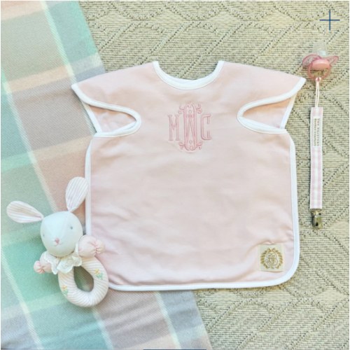Big Bite Bib - Belle Meade Bow with Pier Party Pink