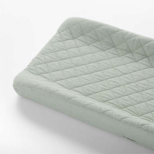 Batik Verte Green Organic Cotton Baby Changing Pad Cover by Leanne Ford