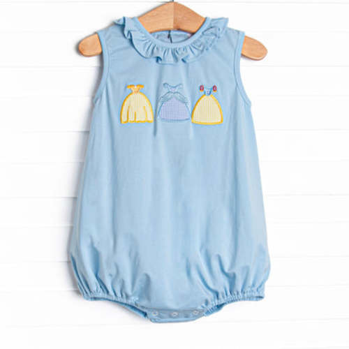 Enchanted Gowns Applique Ruffle Bubble, Blue – Stitchy Fish