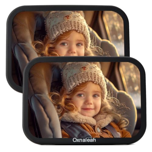 2 Pack Baby Car Mirror | Clear Wide View, Convex Shatterproof, Shake-Proof, Easy Install, Rear Facing Backseat