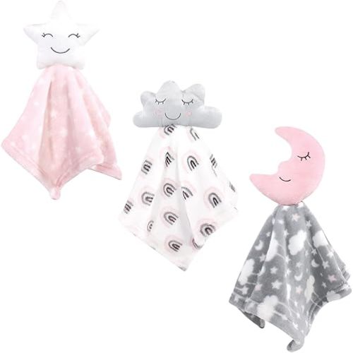 Hudson Baby Unisex Baby Animal Face Security Blanket, Star Girl, One Size