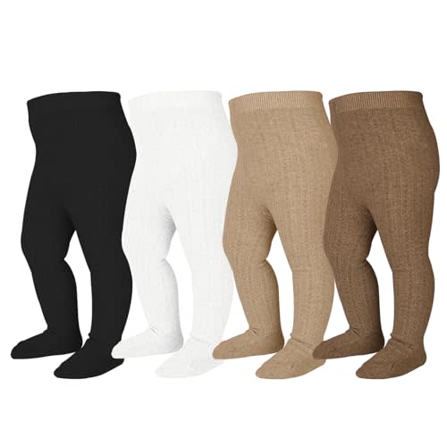 Mini angel Baby Tights Cable Knit Tights Baby Leggings Seamless Cotton Stockings Pantyhose 3/4 Pack for Infants Toddlers 0-5T
